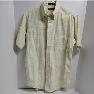 Claybrooke Men's Size 15 Medium Short Sleeve Button Wrinkle Free Oxford Shirt
